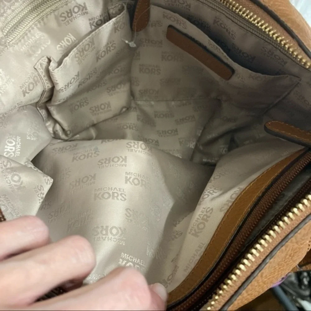 Michael kors brown leather Anita two way bag